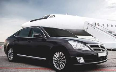 black car at airport